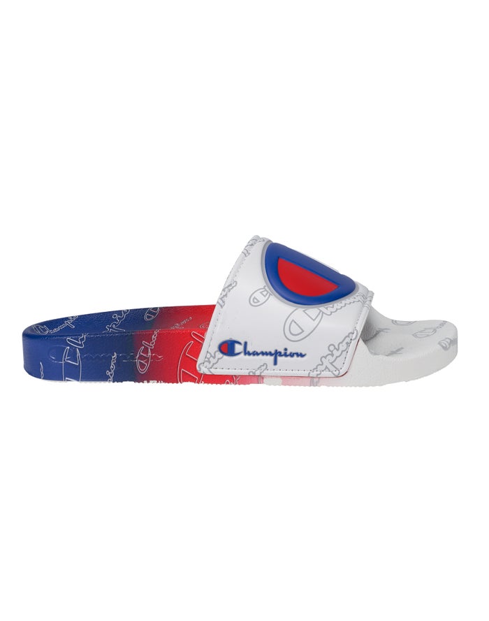 Champion Badslippers Dames - Wit/Rood/Blauw - Ipo Fade ( 813570-FVW )